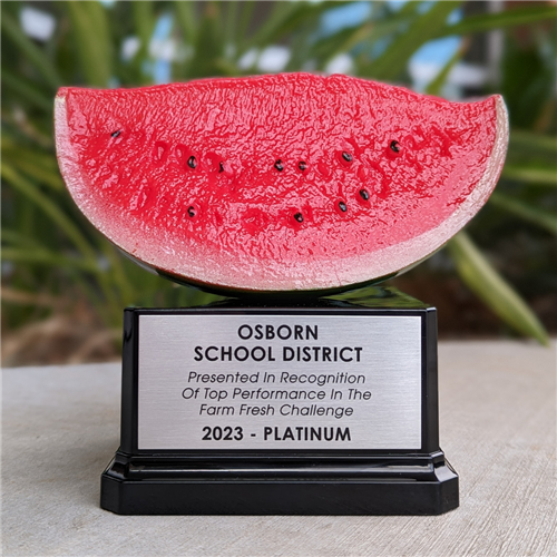 Trophy for platinum status in the farm fresh challenge 2023