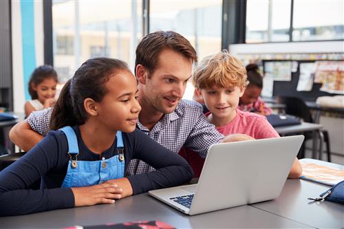 Teacher and Student with Laptop